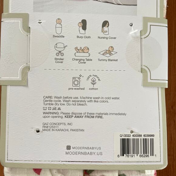 Muslin Blankets - Swaddles 100% cotton 2 pack - Picture 5 of 5